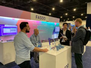 Fasoo booth at GSRM 2022 showing data protection