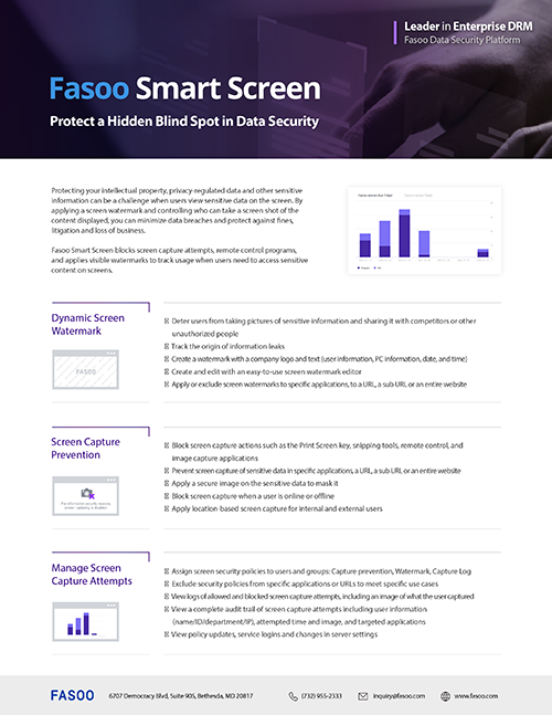 Fasoo Smart Screen Technical Datasheet