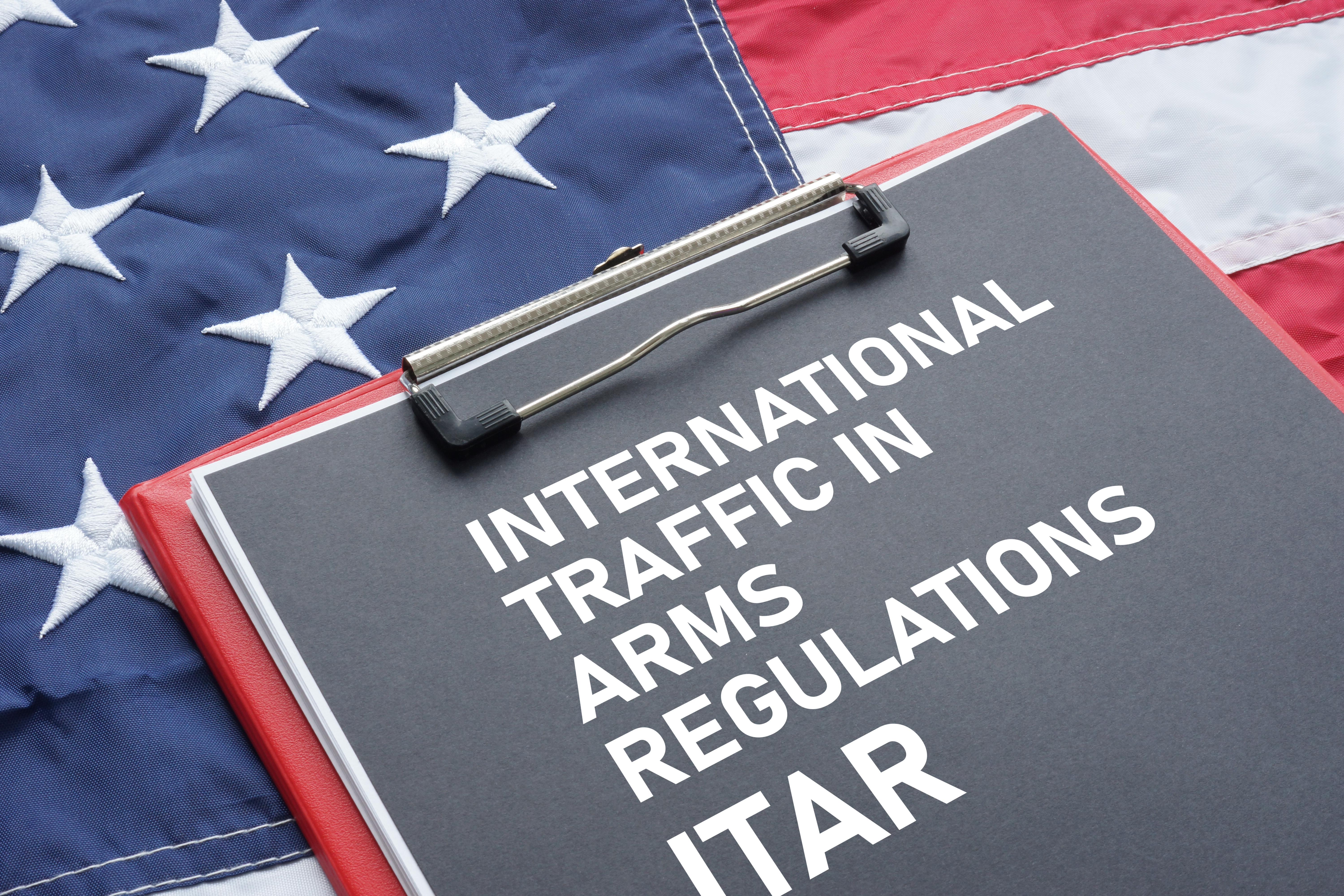The International Traffic in Arms Regulations ITAR is shown using a text